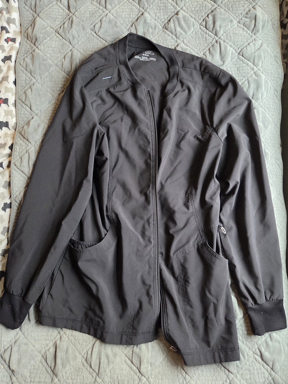 Cherokee Lightweight Scrub Jacket Women's Size Medium Black